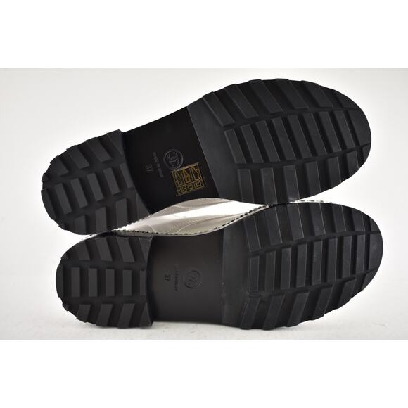 Chanel 18K White Pearl CC Chain Around Combat Lace Up Tie Ankle Short Boots 37 - Picture 15 of 15